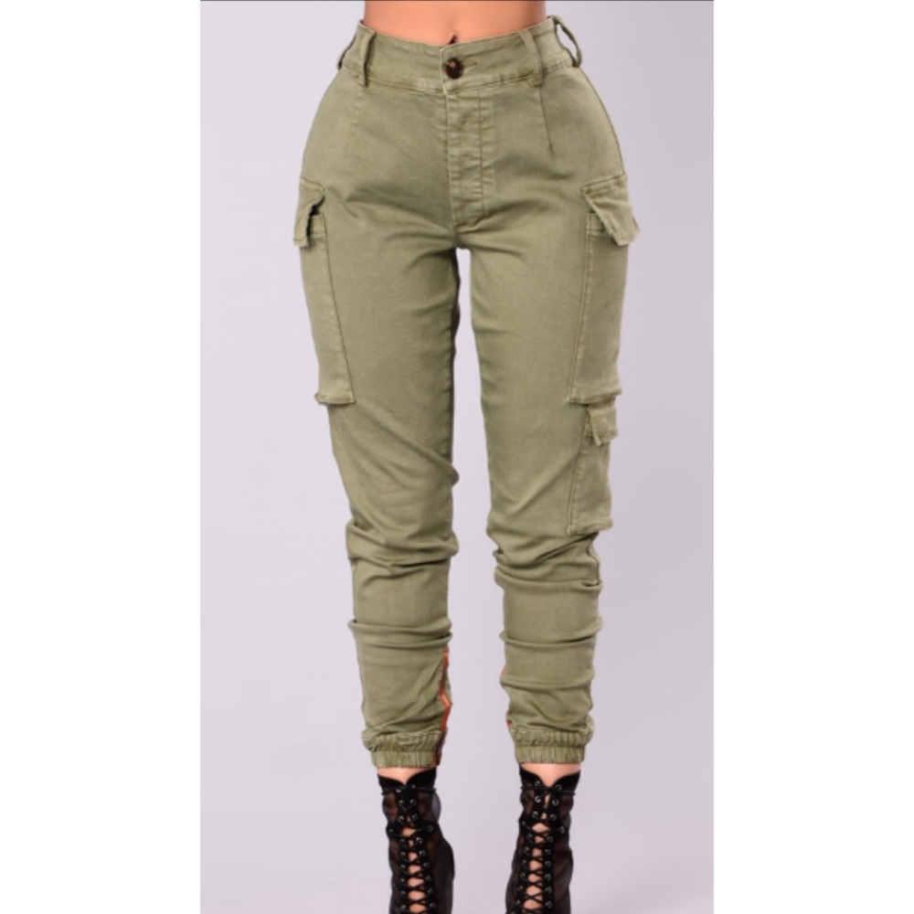 Fashion Nova Kalley Cargo Pants Army Olive